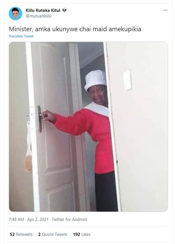 Kiilu kutoka kitui mutuahkiilu minister, amka ukunywe chai maid amekupikia trans