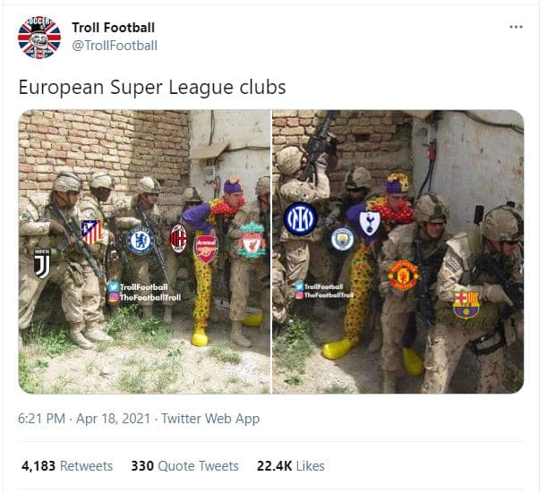Troll football trollfootball european super league clubs qid trollfootball thoho