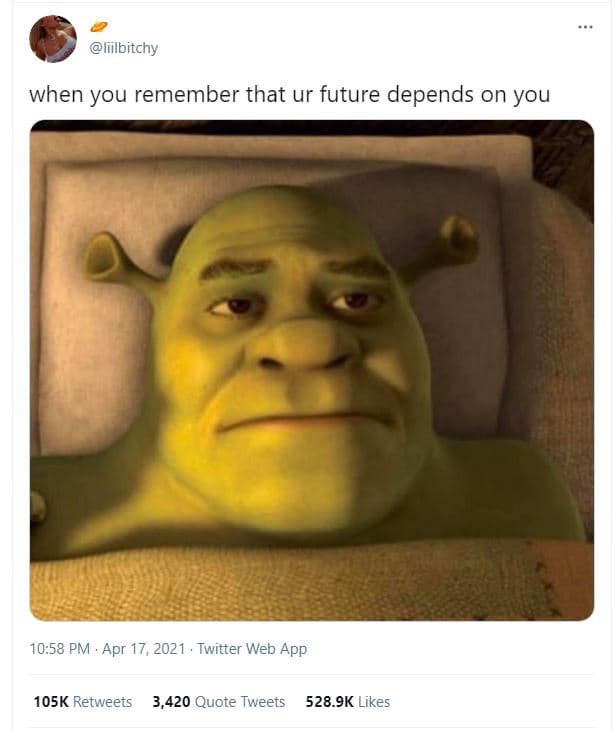 Liilbitchy when you remember that ur future depends on you 10.58 pm . apr 17, tw