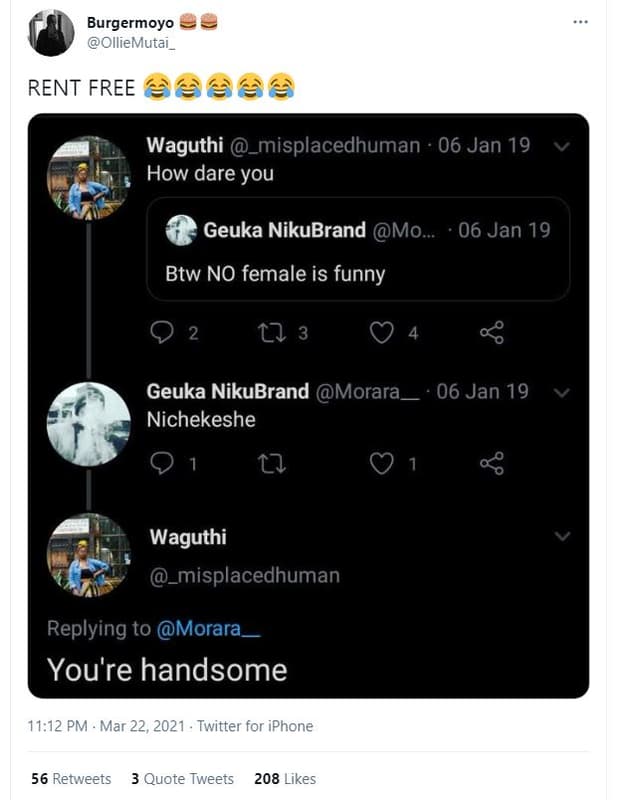 Burgermoyo olliemutai rent free waguthi _misplacedhuman 06 jan 19 how dare you g