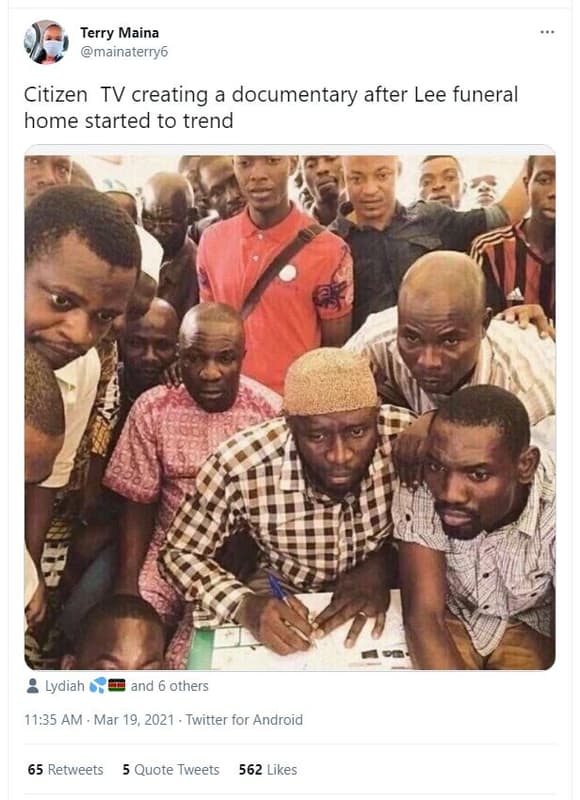 Terry maina mainaterryo citizen tv creating a documentary after lee funeral home