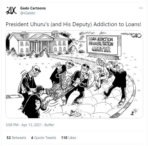 An gado cartoons igaddo president uhuru's and his deputy addiction to loans! aui