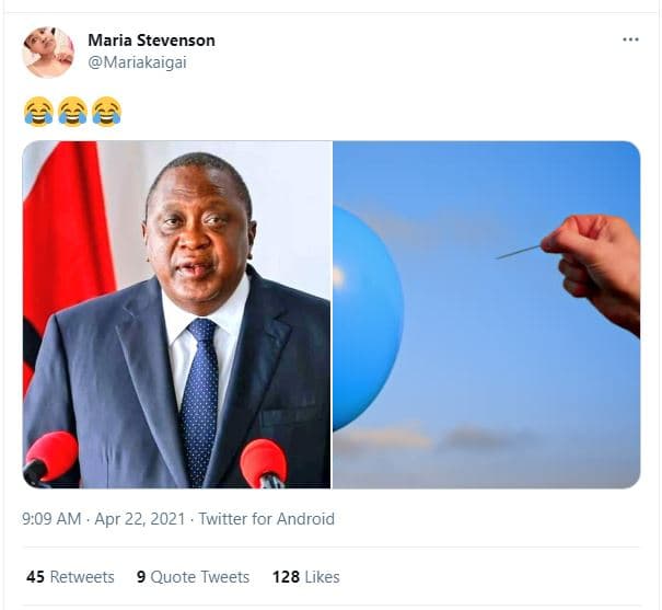 Maria stevenson mariakaigai 9.09 am . apr 22 twitter for android 45 retweets quo