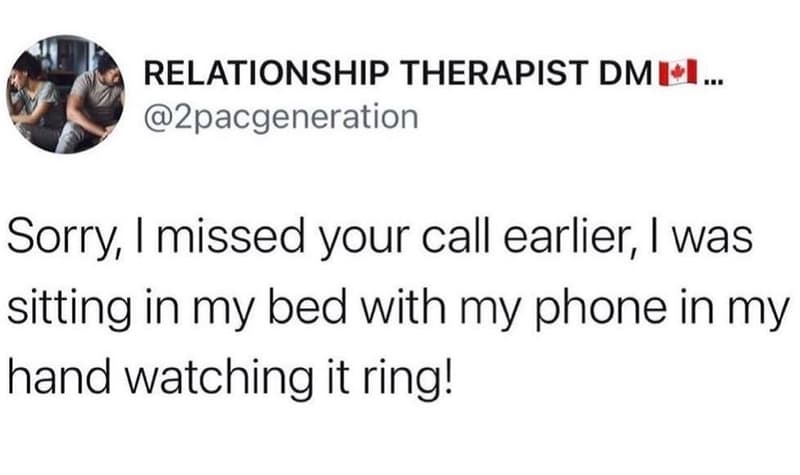 Relationship therapist dm 2pacgeneration sorry missed your call earlier was sitt