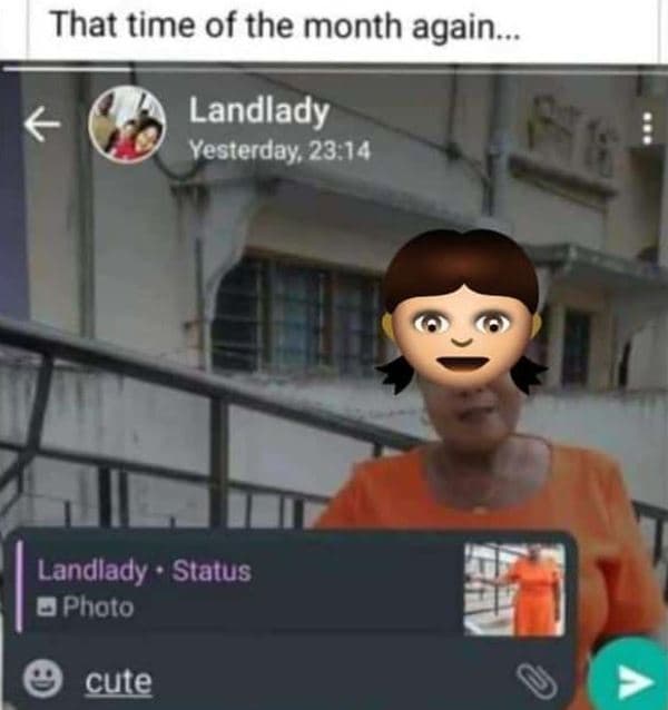 That time of the month again. landlady yesterday 23,14 landlady status photo cut