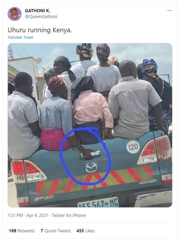 Gathoni k queengathoni uhuru running kenya. translate tweet 120 acc mc 1.31 pm .
