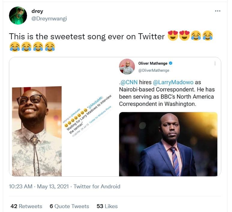 Drey dreymwangi this is the sweetest song ever on twitter oliver mathenge oliver