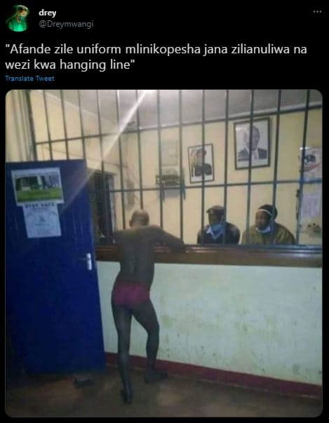 Drcy dreymwangi afande zile uniform mlinikopesha jana zilianuliwa na wezi kwa ha