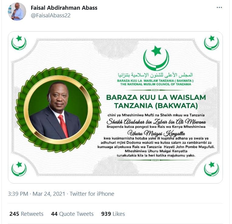 Faisal abdirahman abass faisalabass22 libz zlyi osiell glyi ulji baraza kuu la w