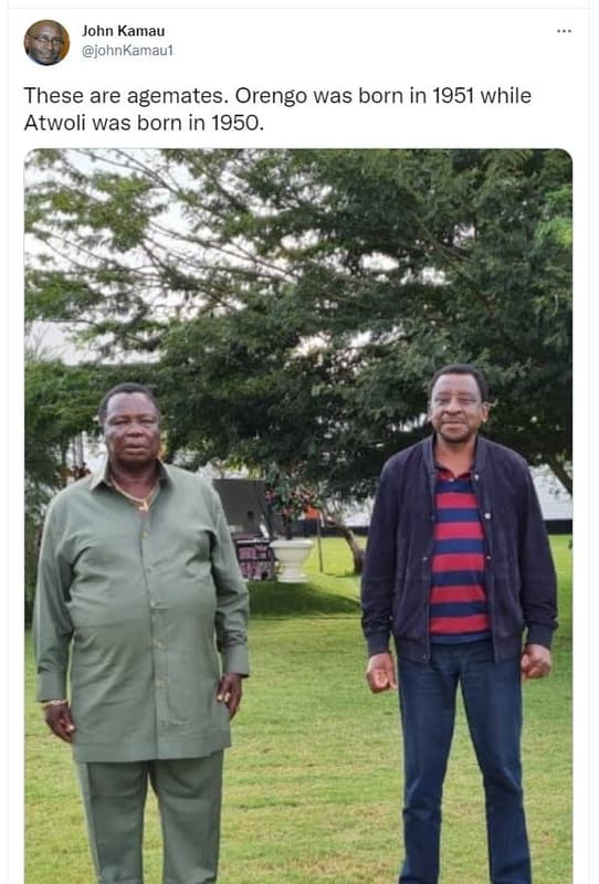 John kamau iohnkamaul these are agemates. orengo was born in while atwoli was bo