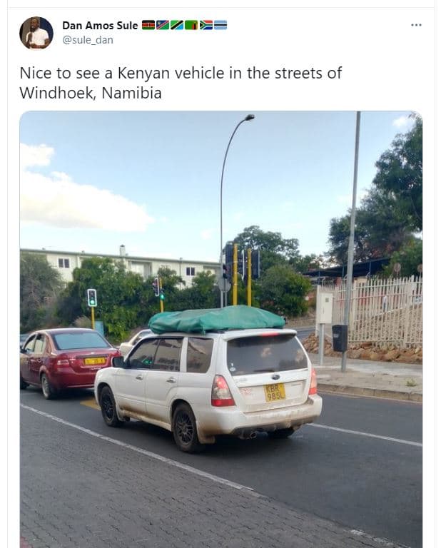 Dan amos sule sule_dan nice to see a kenyan vehicle in the streets of windhoek n