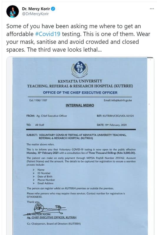 Dr. mercy korir drmercykorir some of you have been asking me where to get an aff