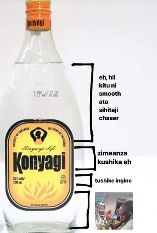 Onyagi eh, hii kitu ni smooth ata sihitaji chaser '10 7 zimeanza kushika eh kony