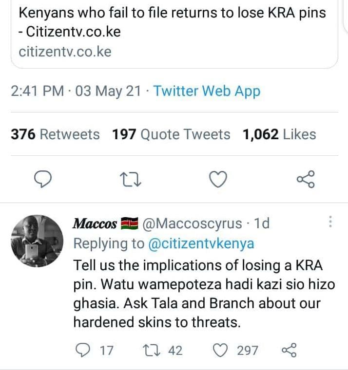 Kenyans who fail to file returns to lose kra pins citizentv.co. ke citizentv.co.