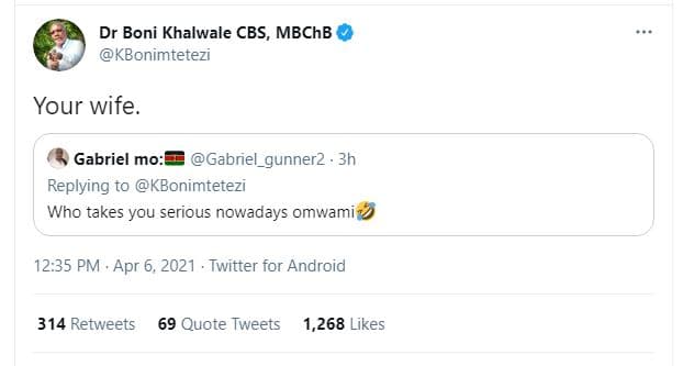 Dr boni khalwale cbs, mbchb kbonimtetezi your wife gabriel mo gabriel_gunnerz 3h