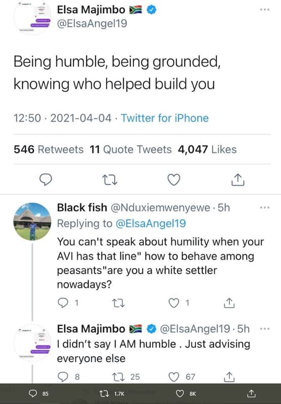 Elsa majimbo elsaangel19 being humble being grounded knowing who helped build yo