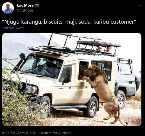 Eric mose itsmose njugu karanga biscuits maji, soda karibu customer translate tw