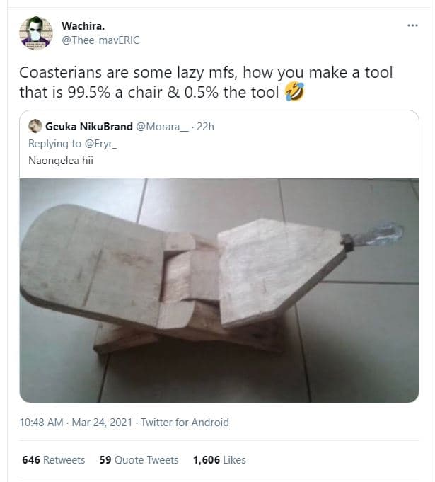 Wachira thee_maveric coasterians are some lazy mfs, how you make a tool that is