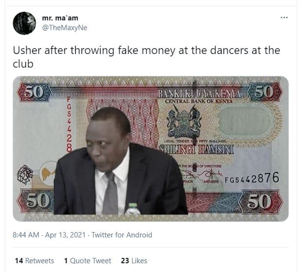 Mr ma am themaxyne usher after throwing fake money at the dancers at the club 50