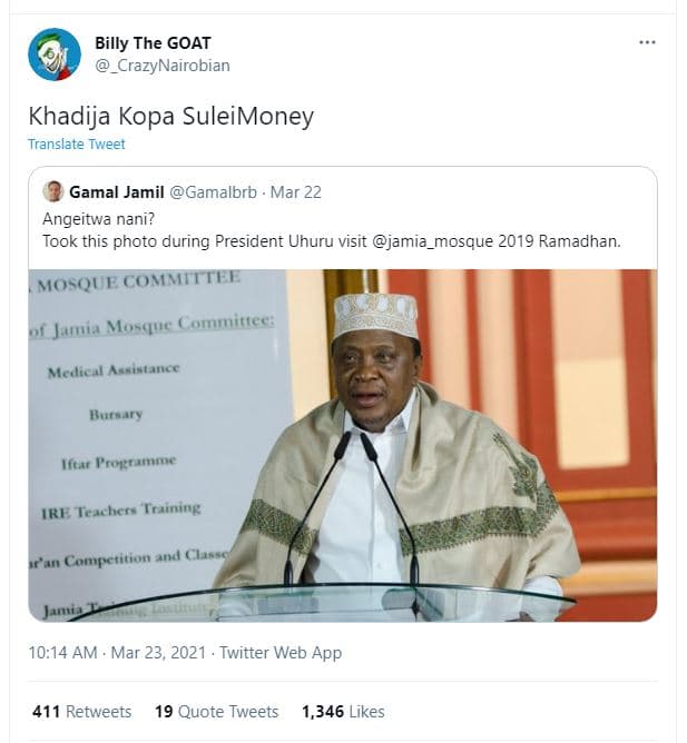 Billy the goat crazynairobian khadija kopa suleimoney translate tweet gamal jami