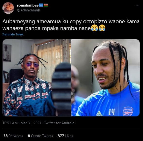 Somalianbae adanzamuh aubameyang ameamua ku copy octopizzo waone kama wanaeza pa