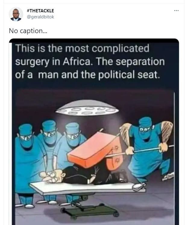 Thetackle geraldbitok no caption this is the most complicated surgery in africa.