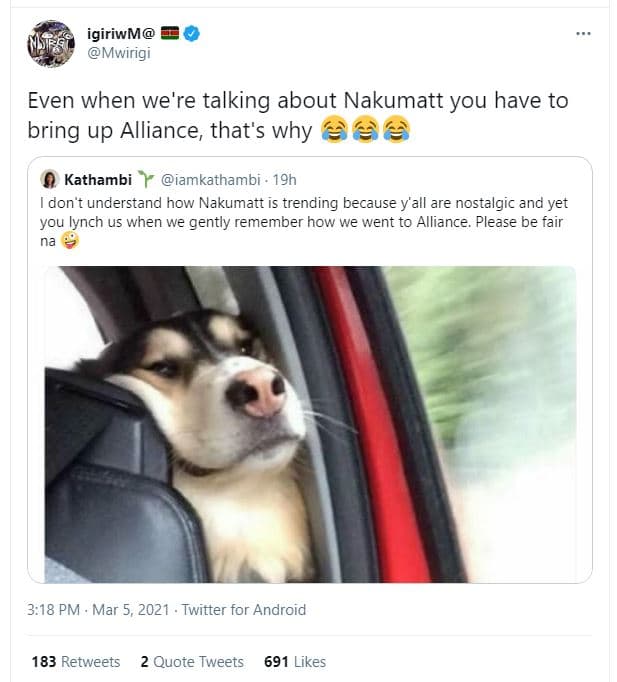 Igiriwm mwirigi even when we're talking about nakumatt you have to bring up alli