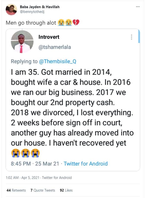 Baba jayden havillah bennytothedj men g0 through alot 5àh40 introvert tshamerlal