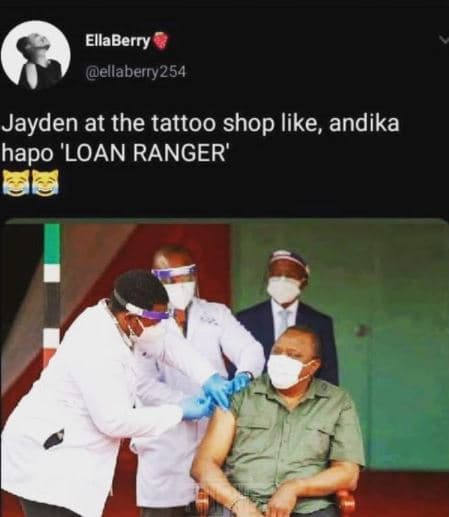 Ellaberry ellaberry254 jayden at the tattoo shop like, andika hapo 'loan ranger'