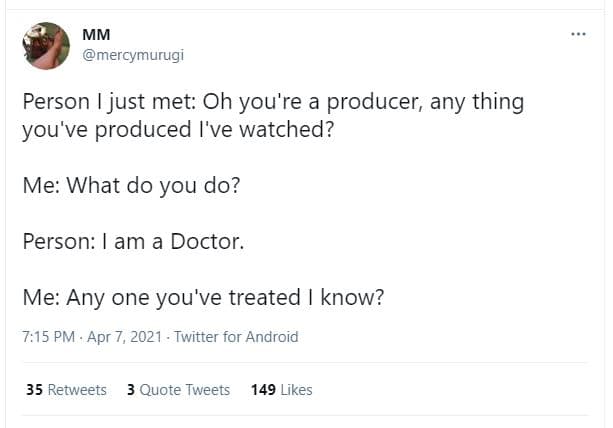 Mm mercymurugı person just met oh you're a producer, any thing you've produced i