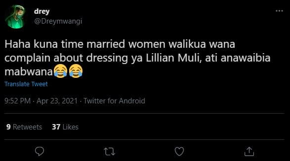Drey dreymwangi haha kuna time married women walikua wana complain about dressin