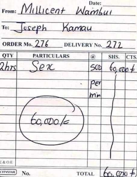 Date from mlıcent wambul to jaceph kamau order mo. 2z6 delivery no. 212 qty part