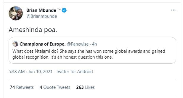 Brian mbunde brianmbunde ameshinda poa champions of europe pancwise what does nt