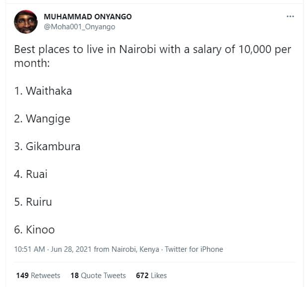 Muhammad onyango moha001_onyango best places to live in nairobi with a salary of