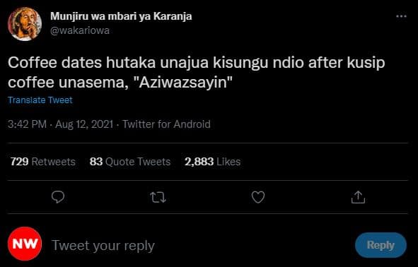 Munjiru wa mbari ya karanja wakariowa coffee dates hutaka unajua kisungu ndio af