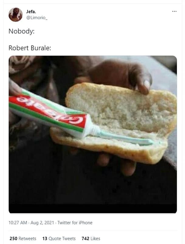 Jefa limorio_ nobody robert burale 10.27 am aug 2, twitter for iphone 250 retwee