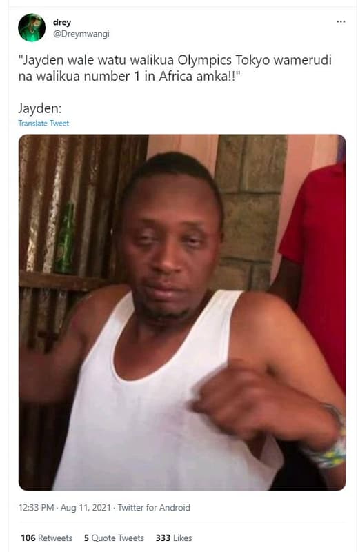 Drey dreymwangi jayden wale watu walikua olympics tokyo wamerudi na walikua numb