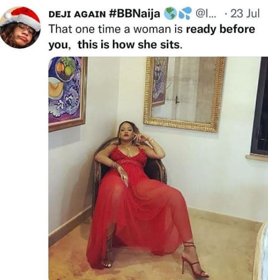 Deji again bbnaija l 23 jul that one time a woman is ready before you, this is h