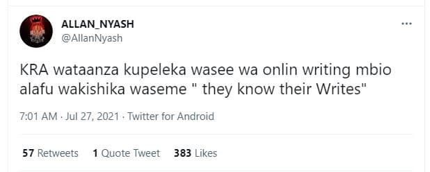 Allan_nyash allannyash kra wataanza kupeleka wasee wa onlin writing mbio alafu w