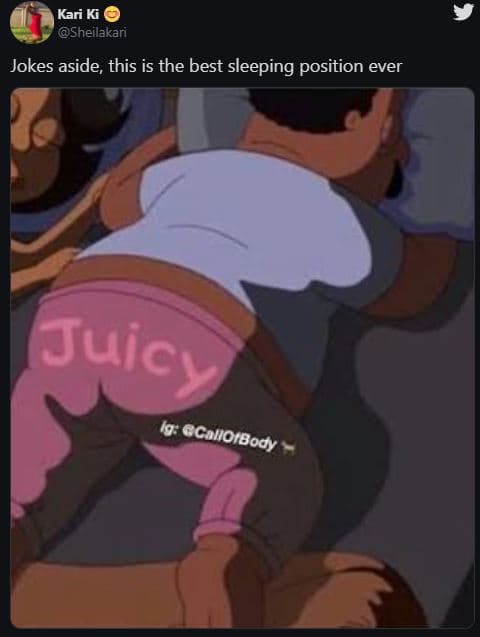 Kari ki sheilakari jokes aside this is the best sleeping position ever juicy g c