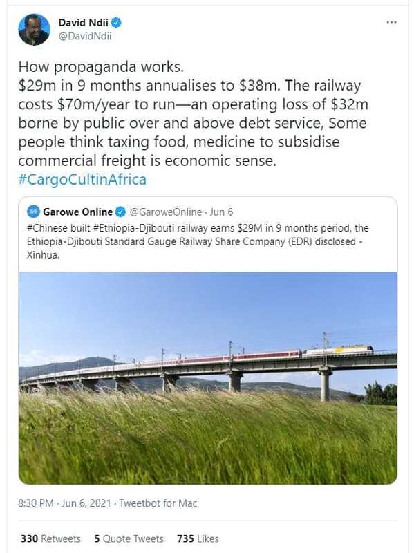 David ndii davidndii how propaganda works. 29m in 9 months annualises to 38m. th