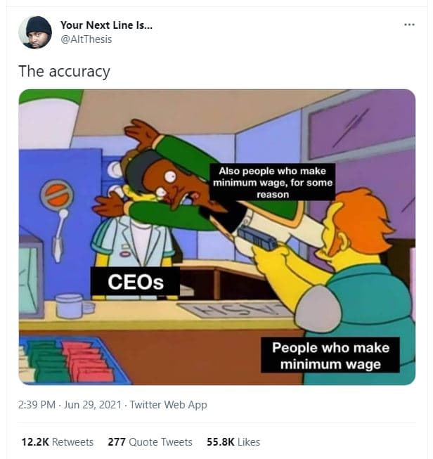 Your next line is. altthesis the accuracy also people who make minimum wage, for