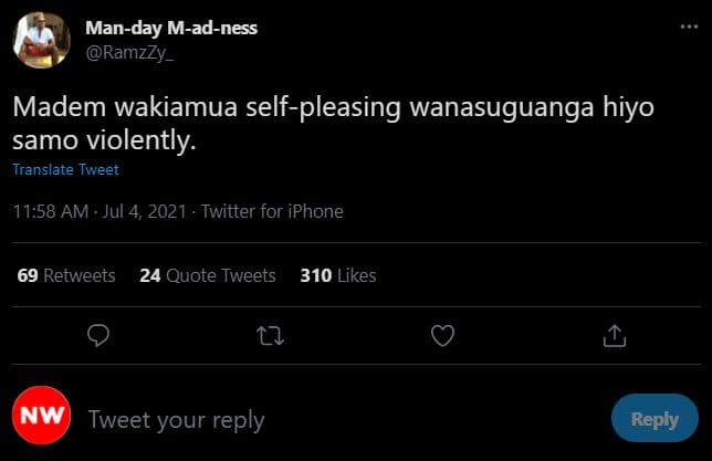 Manday madness ramzzy _ madem wakiamua selfpleasing wanasuguanga hiyo samo viole