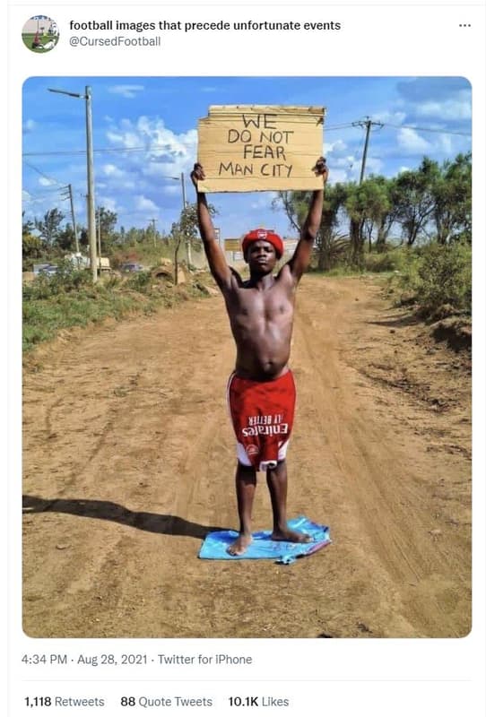 Football images that precede unfortunate events cursedfootball we do not fear ma