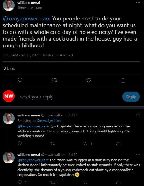 William mwai mwai_william kenyapower_care you people need to do your scheduled m