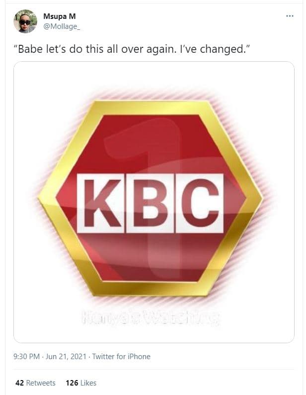 Msupa m mollage babe let's do this all over again. i've changed. kbc 9.30 pm jun