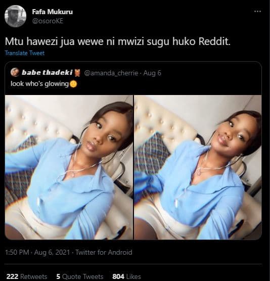 Fafa mukuru osoroke mtu hawezi jua wewe ni mwizi sugu huko reddit. translate twe