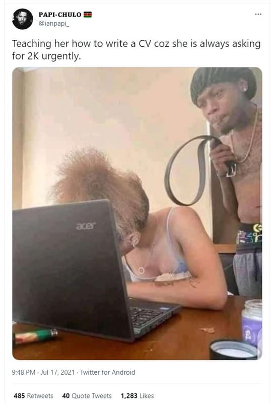 Papichulo ianpapi _ teaching her how to write a cv coz she is always asking for