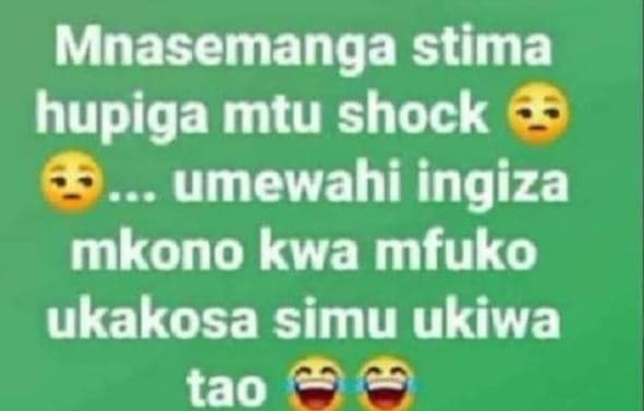 Mnasemanga stima hupiga mtu shock umewahi ingiza mkono kwa mfuko ukakosa simu uk