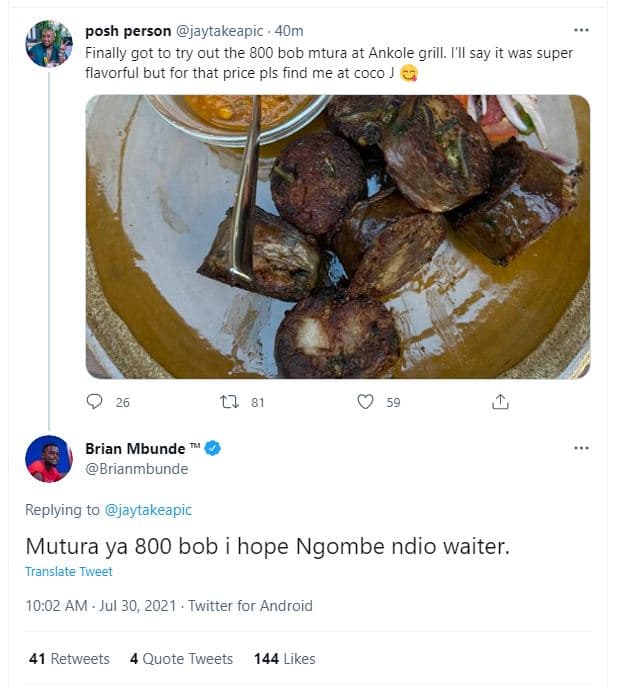 Posh person jaytakeapic 4om finally got to try out the 800 bob mtura at ankole g